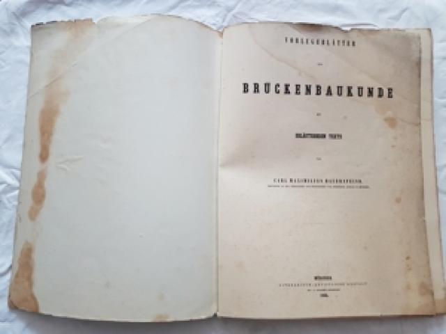 Brückenbaukunde 1853 antik Buch Brücken Bauingenieur Lehrbuch - 1